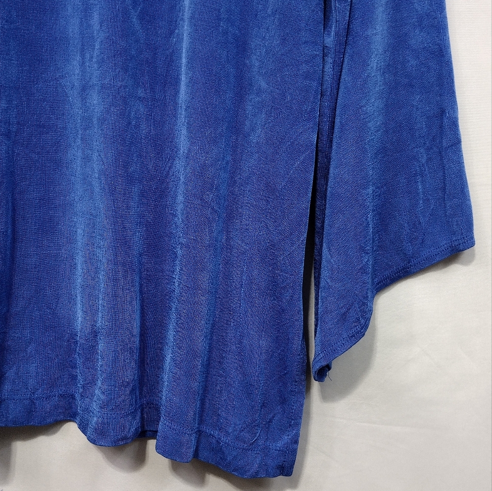 Slinky Brand V-Neck Embellished Tunic Womens M Royal Blue Business Travel Casual - Picture 7 of 8